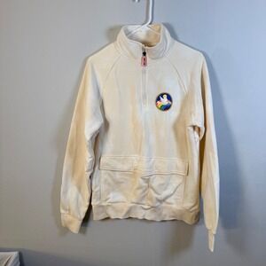 San Holo bb u ok? Cream Quarter Zip Pullover Sweatshirt Mens Small EDM Merch